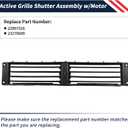 Active Radiator Grille Shutter Assembly w/Motor Compatible with Chevrolet Malibu 2016-2025 Bolt EV 2017-2023 Bolt EUV 2022-2023; for Buick LaCrosse 2017-2019 Replaces 22967316 23278689