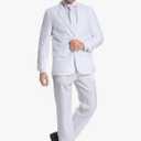 U LOOK UGLY TODAY Men's Party Suit Solid Color Prom Suit for Themed Party Events Clubbing Jacket with Tie Pants S, White
