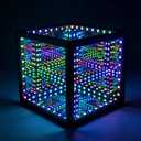 Nobiggie Infinity Mirror Cube Ambient Lighting, 3D Deep Space RGB LED Mood Light with Music Rhythm Sync, Futuristic Hypercube Decor for Home, Bedroom & Living Room (Space Black, Plus - 6 Inch)