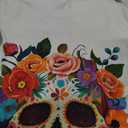 Sugar Skull Tshirt, Dia De Los Muertos T-Shirt, Day Of The Dead, Mexican Halloween  (Medium, White)