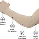 Arm Sleeves for Men Women to Cover Arms with Thumb Holes, Sun UV Protection Arm Warmers, for Volleyball Football Golf (White)