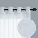 White Curtains 108 Inches Long for Living Room Decor Set 2 Panels Grommet Linen Textured Window Sheers Extra Long Drape Floor to Ceiling Curtains for Patio Sliding Glass Door Outdoor 52x108 Length