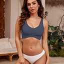 LookbookStore Bikini Tops for Women Modest Bathing Suit Padded Adjustable Ruched Sporty Cropped Tankini Swim Top Only (L)