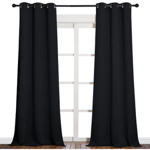 NICETOWN Halloween Black Out Curtain Panels - Home Decoration Thermal Insulated Solid Grommet Blackout Curtains/Drapes for Hall/Dining Room (Set of 2, 42 inches by 90 Inch, Black) NICETOWN Halloween Black Out Curtain Panels - Home Decoration Thermal Insulated Solid Grommet Blackout Curtains/Drapes for Hall/Dining Room (Set of 2, 42 inches by 90 Inch, Black)