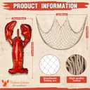 Silipull 5 Pcs Crawfish Balloons Decorative Fishing Net Set Lobster Foil Balloons Crawfish Boil Party Supplies for Under The Sea Animal Pirate Birthday Party Decorations