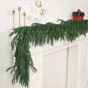 GIAUMA 9FT Norfolk Pine Garland Realistic - Thick Deluxe Faux Christmas Greenery Garland Artificial Green Winter Pine Garlands for Mantle Staircase Table Indoor Outdoor Xmas Holiday Decoration : Home & Kitchen
