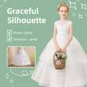 Girls Petticoat Underskirt with 3 Hoops Full Slip Crinoline Skirt (White)