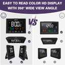 Geevon Digital Atomic Alarm Clocks for Bedrooms with 2 USB Ports, Color VA Display Atomic Clock with Indoor Temperature and Humidity, DST, Calendar, and Moon Phases for Seniors Elderly