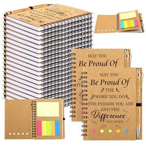 Yeaqee 100 Pcs Employee Appreciation Gifts Inspirational Gifts Set Mini Spiral Notebooks with Pen May You Be Proud of The Work You Do Motivational Thanks Gift for Staff Coworkers (Proud)