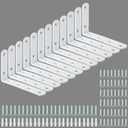 Alise 12 Pack Floating Shelf Brackets, White Heavy Duty L Bracket Corner Brace, Stainless Steel Corner Brackets, Joint Angle Brackets for Hanging Support, Shelves Support DIY (5 x 3 Inch)