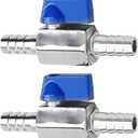 Stainless Steel Shut Off Valve 5/16" Hose Barb Ball Valve for Water Fuel Air (Pack of 2)