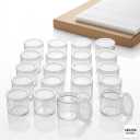 20 Pack Glass Yogurt Jars with Lids – 7 oz Clear Storage Jars for Pudding, Jam, Honey, Mousse, Candle Making & DIY Crafts