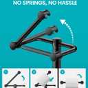 Freestanding Toilet Paper Holder Stand, 4.57 LB Weighted Base Toilet Paper Stand with Pivoting Arm, 304 Stainless Steel Floor Toilet Roll Holder No Drilling, 25.6 Inch, Matte Black