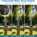 Solar Fountain Pump with 3 Spray Height Adjustment, Upgraded PET Solar Bird Bath Fountains with 6 Nozzles, Solar Water Fountain Pump for Outdoor, Bird Bath, Garden, Pool, Pond