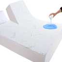 Split King Mattress Protector for Adjustable Bed, Cooling and Breathable Bamboo Viscose Waterproof Split Top King Mattress Pad Cover with 6-18 inches Deep Pocket, 32-34 inches Split from Head
