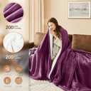 Homemate Electric Heated Blanket Queen - 84"x90" Heating Bed Blankets Throw with 10 Heating Levels 8 Hours Auto Off Fast Heating Over-Heated Protection Ultra Soft Warm Flannel ETL Certified Purple