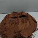 Fringe Jacket Women Faux Suede Vintage Cowgirl Style Tassel Button Up Long Sleeve Lapel Womens Western Jacket 2026, Aa Coffee, Small