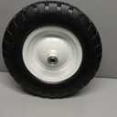 16" Flat Free Solid PU Tire and Wheel, 4.80/4.00-8 PU Airless Tires with 5/8" Ball Bearings 2 Pcs 3/4 Bearings, 6" Centered Hub for Hand Truck/Utility Cart/Dollies/Various Carts(440 Lb Load)