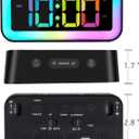 Cadmos Loud Alarm Clock for Bedrooms with Dynamic RGB Night Light,Heavy Sleepers Adults,Dual Alarm,Dimmer,USB Charger,Small Bedside Digital Clock with Led Display for Kids,Teens,Seniors (Black)