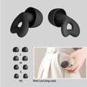3 x Ear Plugs for Sleeping Noise Cancelling Sleep Earplugs Reusable Silicone Hearing Protection Earplug, 45dB Noise Reduction, 4 Sized Earplug with Case, Apply to Live Events, Musicians, Sports(Black)