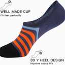 COOPLUS Mens No Show Socks Cotton Low Cut Non Slip Casual Socks Invisible Flat Boat Socks (8 Pairs) (One Size)