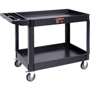 VEVOR Utility Service Cart 2 Shelf 550 lbs Heavy Duty Plastic Rolling Cart
Heavy Duty Utility Cart with 360° Swivel Wheels, Large Lipped Shelf, Ergonomic Storage Handle for Warehouse/Garage/Cleaning