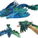 3D Printed Dragon, Feathered Wyvern Dragon with Wings Articulated Dragons, Fidget Dragons 3D Printed Toys Desktop Pet 3D Printing Animals Toy