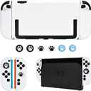 DLseego Protective Hard Case for Nintendo Switch 2 (2025), Slim PC Grip Cover for Joy Con, Detachable JoyCon Controller Protectors-Shockproof & Scratch-Resistant Console Shell, 6 Thumb Grips - White