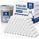 Delxo 4 Gallon Small Trash Bags, 2000 Count Bulk, 17.7 x 19.6" Clear Unscented Bathroom Trash Bags, 0.48 Mil Thick, Tear-Resistant Small Garbage Bags for Office, Commercial Use & Bathroom