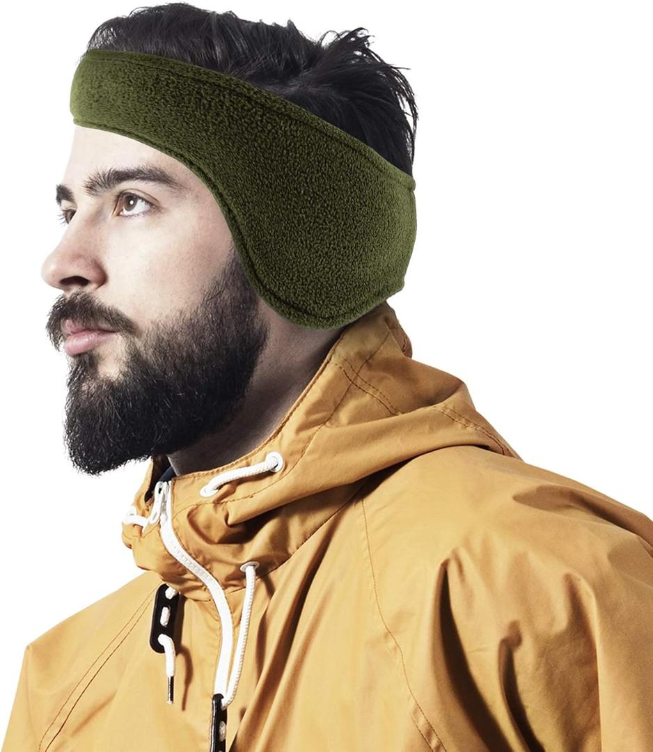 LUTHER PIKE SEATTLE Ear Muffs for Winter - Women & Men's Behind-the-Head Warmers (Green)
