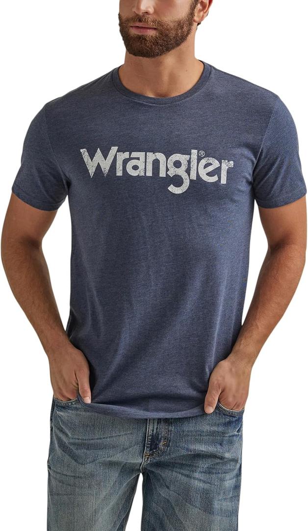 Wrangler Men's Short Sleeve Graphic T-Shirt (XX-Large, Navy Heather)