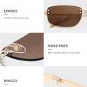 Trendy Y2k Sunglasses for Women Vintage Rectangle Sunnies AP3719 (C3 Gold/Brown)