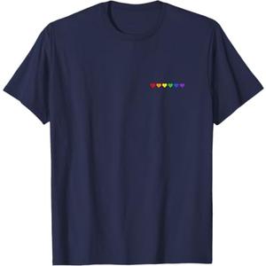 Tiny Rainbow Hearts Subtle Pride Month Flag LGBT Gay Rights T-Shirt XL