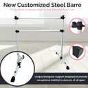 New & Improved 4 Ft Steel Double Ballet Barre with Carry Bag and Beginner Guide,Adjustable&Portable Ballet Barre for Home and Gym,Quality Ballet bar Anti-Wobble,Stretching Dance bar