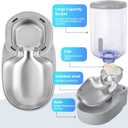 Automatic Cat Feeder and Water Dispenser with Stainless Steel Bowl Gravity Food Feeder and Waterer Set for Small Medium Dog Puppy Kitten 1 Gallon x 2(Grey)