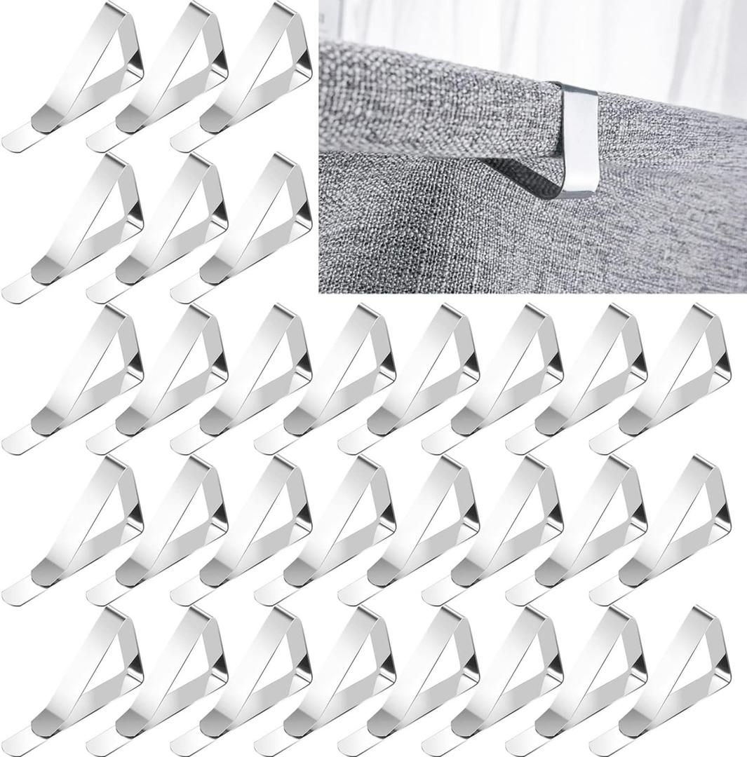60pcs Tablecloth Clips,Heavy Duty Picnic Table Clips, Stainless Steel Table Cloth Cover Clamps, Table Cloth Holders Ideal for Home Wedding Party Indoor Outdoor Camping Picnic