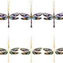 Geelin 6 Pcs Dragonfly Gifts for Women, Dragonfly Ornaments with Story Card, Dragonflies Decor Suncatcher Effect, Dragon Fly Stained Glass Effect for Mom Friend Birthday Gift (Wood Acrylic)