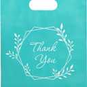 Choice Marts Merchandise Thank You Bags 100 Teal Color 9"x12" Size 1.5Mil Thick With Handles