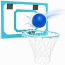 Mini Basketball Hoop Indoor – Over Door Basketball Set w/ 17"x11" Shatterproof Backboard, Foam-Padded Door Protection, Quiet Slam Dunk, 3 Mini Balls & Pump, No Tools Required