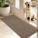 BEQHAUSE Dirt Trapper Door Mat 20" x 48", Non-Slip Washable Doormats Entrance Mat, Dirt Resistant and Absorbent Welcome Mat, Low Profile Floor Mats for Front Back Door and Entryway, Beige