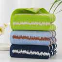 YiLUOMO Pale Blue Modern Wave Pattern Design Hand Towel Set of 2 Ultra Soft 100% Cotton Quick Dry Highly Absorbent Bathroom Hand Towels 13x 29 Inch