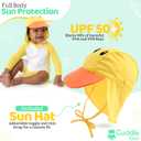 Cuddle Club UPF 50+ Long-Sleeve Baby Swimsuit, Sun Protection Sunsuit for Newborn, Infant, Toddler - Boys and Girls (12-18 Months, Penguin)