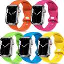 4 x [5 PACK] STG Sport Watch Band Compatible with Apple Watch Band 38mm 40mm 41mm 42mm 44mm 45mm 49mm Soft Silicone Replacement Sport Strap Compatible for iWatch Ultra SE Series 9/8/7/6/5/4/3/2/1