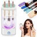 Makeup Brush Cleaner Machine, Multi-Functional Automatic Makeup Brush Cleaner with Dual Cleaning Modes Dryer-Holder for Most Brushes USB-C Rechargeable, Gift Women Beginner