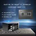 Small Home Safe Box with External Battery Box, Digital Keypad Safe, 0.5 Cubic Feet Compact Personal Safe for Money, Jewelry and Valuables, Bedroom & Office Use,11.8W x 7.9D x 7.9H