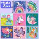 EZCRA Easy Arts and Crafts for Kids - Fun Gem Sticker Kit - 8 Unicorn Princess Themes, 990+ Stickers - Gem Art for Kids - Diamond Art Kits - Gifts for Girls Ages 3-8