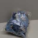 12 PCS Poinsettia Flower Artificial Poinsettia Christmas Decoration 5.9'' Blue Glitter Poinsettias Christmas Ornaments Christmas Tree Flower Decor with Clips DIY Xmas Wreath Holiday Home Party Decor