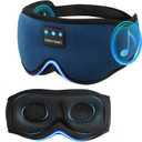 3D Sleep Mask with Bluetooth Headphones, Sleeping Headphones for Side Sleepers, Wireless Music Eye Mask with Ultra-Thin Stereo Speakers for Men, Women, Tech Gifts, Deep Blue