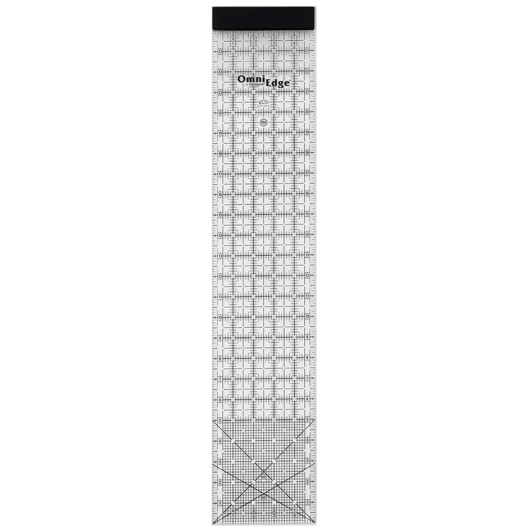 OmniEdge 5" x 24" Clear Acrylic Quilting Ruler with Removable Lip by Omnigrid