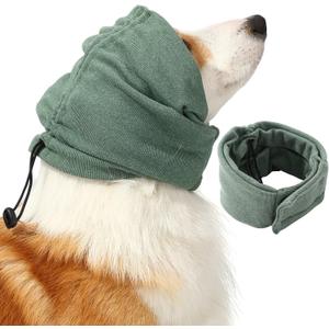 Dog Head Ear Warp Relief Ear Muffs Noise Protection (M-Head Circle (13.7"~18.9"), Green)